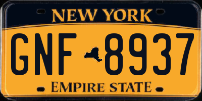 NY license plate GNF8937