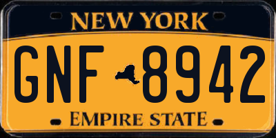 NY license plate GNF8942