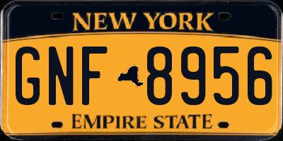 NY license plate GNF8956