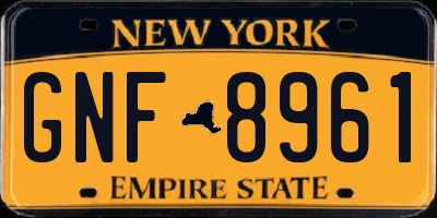 NY license plate GNF8961