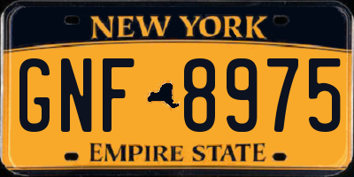 NY license plate GNF8975