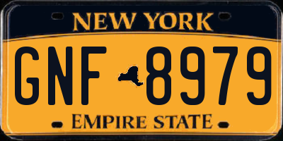 NY license plate GNF8979