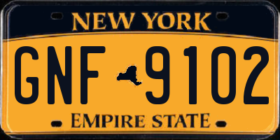 NY license plate GNF9102