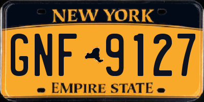 NY license plate GNF9127