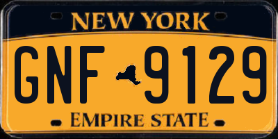 NY license plate GNF9129