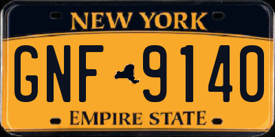 NY license plate GNF9140