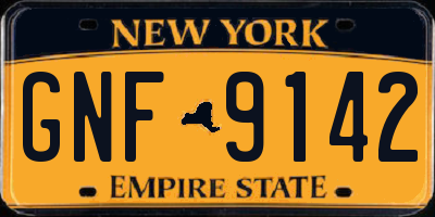 NY license plate GNF9142