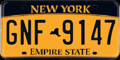 NY license plate GNF9147