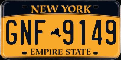 NY license plate GNF9149
