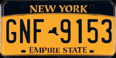 NY license plate GNF9153