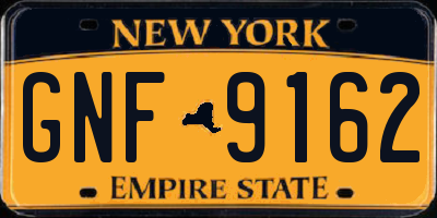 NY license plate GNF9162