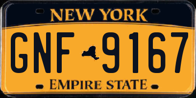NY license plate GNF9167