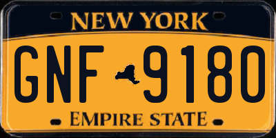 NY license plate GNF9180
