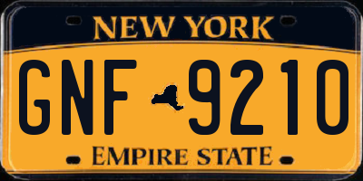 NY license plate GNF9210