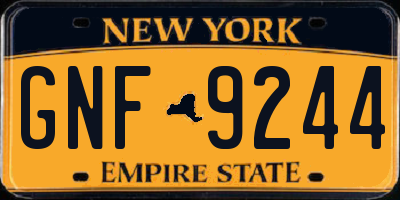 NY license plate GNF9244