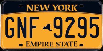 NY license plate GNF9295