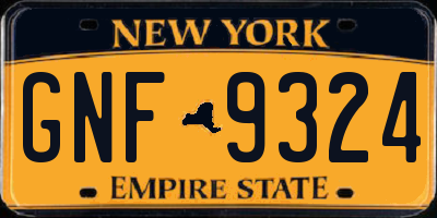 NY license plate GNF9324