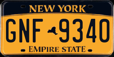 NY license plate GNF9340
