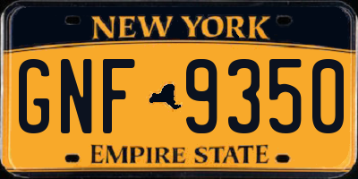 NY license plate GNF9350