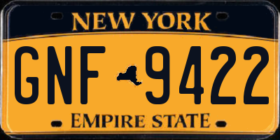 NY license plate GNF9422