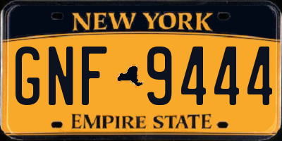 NY license plate GNF9444