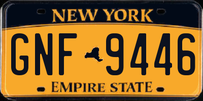 NY license plate GNF9446