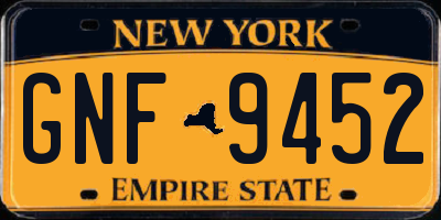 NY license plate GNF9452