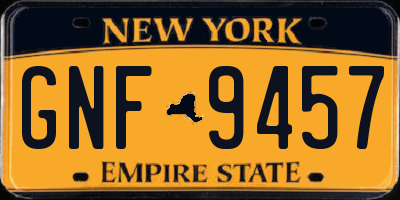 NY license plate GNF9457