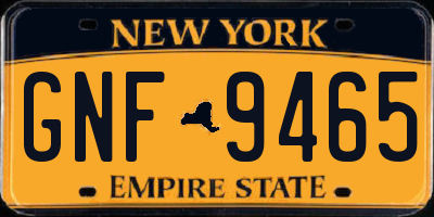 NY license plate GNF9465