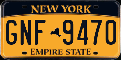 NY license plate GNF9470