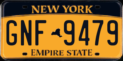 NY license plate GNF9479