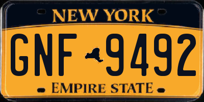 NY license plate GNF9492