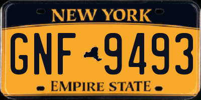 NY license plate GNF9493