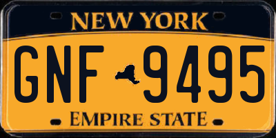 NY license plate GNF9495