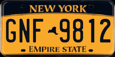 NY license plate GNF9812