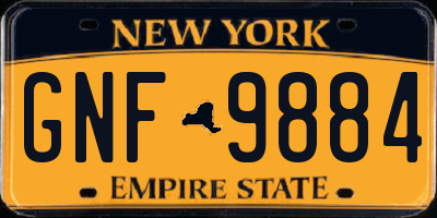 NY license plate GNF9884