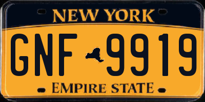 NY license plate GNF9919