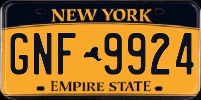 NY license plate GNF9924