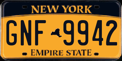 NY license plate GNF9942