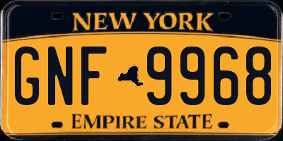 NY license plate GNF9968
