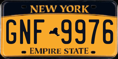 NY license plate GNF9976
