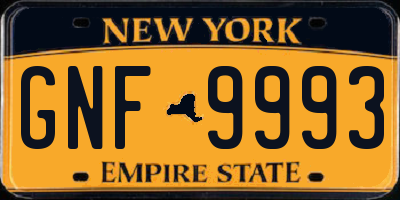NY license plate GNF9993