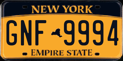 NY license plate GNF9994