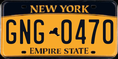 NY license plate GNG0470
