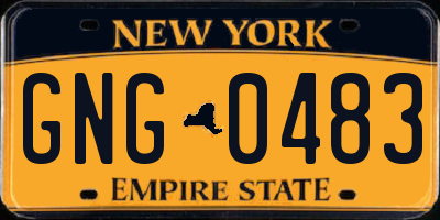 NY license plate GNG0483