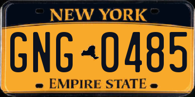 NY license plate GNG0485