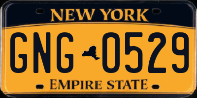 NY license plate GNG0529