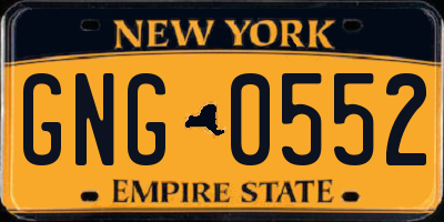 NY license plate GNG0552