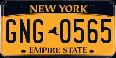 NY license plate GNG0565