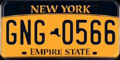NY license plate GNG0566